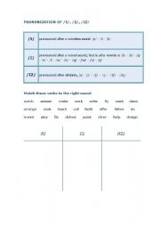 English Worksheet: Pronunciation of -s third sing present simple and noun regular plurals