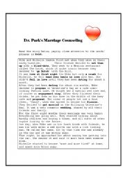 English Worksheet: Dr. Parks marriage counselling