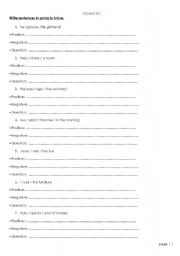 English Worksheet: going to - expression of future
