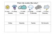 English Worksheet: Weather weekly chart