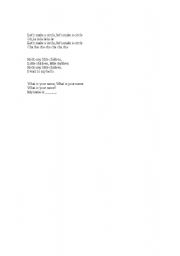 English Worksheet: children songs