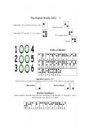 English Worksheet: The English braille cell (Korean)