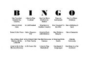 English Worksheet: Bingo Get to Know You Activity