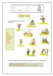 English Worksheet: Adjectives