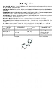 English Worksheet: Celebrity crimes