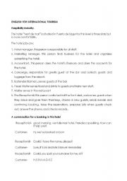 English Worksheet: English For tourism