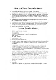 Complaint letter