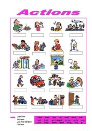 English Worksheet: Actions