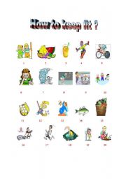 English Worksheet:  How to keep fit ?