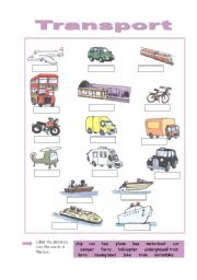 English Worksheet: Transport