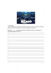 English Worksheet: Nemo addition