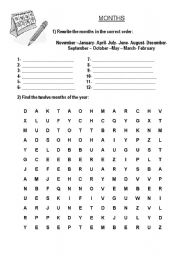 English Worksheet: Months