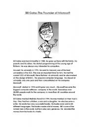 English Worksheet: Bill Gates