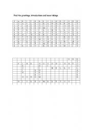 English worksheet: Greetings wordsearch