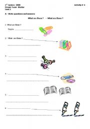 English Worksheet: What are these ? - What are those ? 