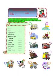 English Worksheet: Transportation - Match 