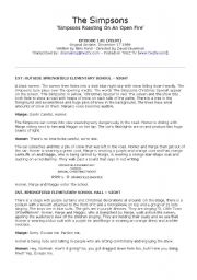 English Worksheet: The Simpsons_Pilot Episode Script