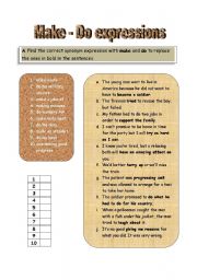 English Worksheet: Make-Do expressions