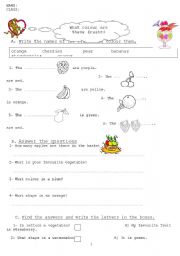 English Worksheet: fruit vegetable