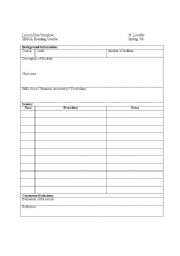 English Worksheet: Lesson Plan Template