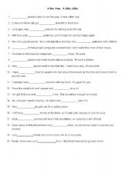 English Worksheet: a few