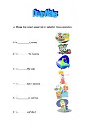 English Worksheet: Do or Make