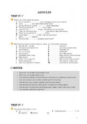 English Worksheet: Articles 