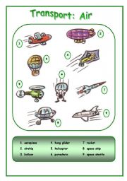 English Worksheet: Means of transport: Air