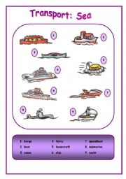 English Worksheet: Means of transport: Sea