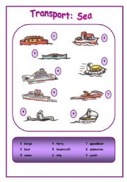 English Worksheet: Means of transport: Sea