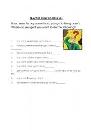 English worksheet: Teach Possessives