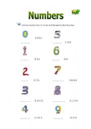 English Worksheet: Funny numbers