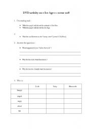 English Worksheet: DVD activity on Ice Age 1