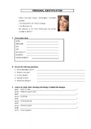 English Worksheet: Personal Identification