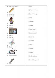 English Worksheet: Match the columns