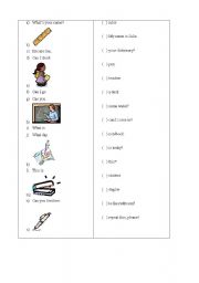 English worksheet: Match the columns