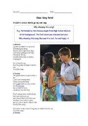 English Worksheet: Song Gotta Go My Own Way (High School Musical) - video evaluation