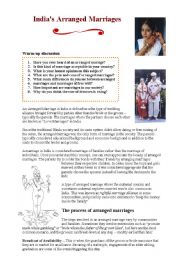 English Worksheet: arranged marriages