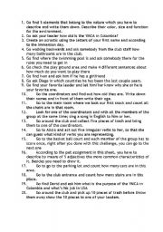 English Worksheet: Scavenger Hunt