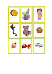 English Worksheet: Flashcards toys