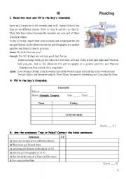 English Worksheet: 5th form - TEST -2nd part