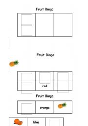 English worksheet: fruit  bingo 1 grids