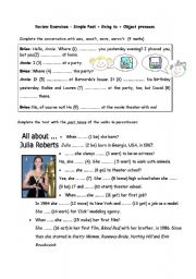 English Worksheet: Review: Simple past / Going to / Object Pronouns