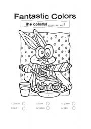 English Worksheet: Colour by number