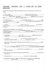 English worksheet: a little bit of more grammar