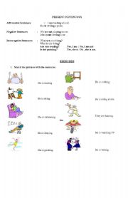 English worksheet: Present Continuous