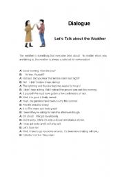 English worksheet: Lets talk about the weather