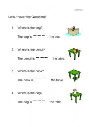 English Worksheet: In, On, and Under