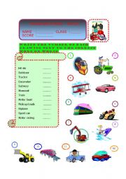 English Worksheet: Transportation - Match Part -4