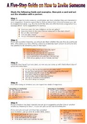 English Worksheet: A Five-Step Guide: Invitations